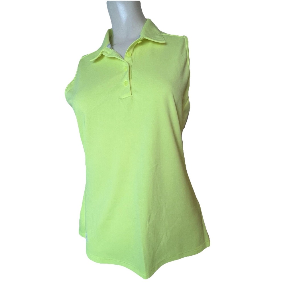 ADIDAS GOLF Women's Sleeveless‎ Polo Tank Neon Solar Yellow Medium